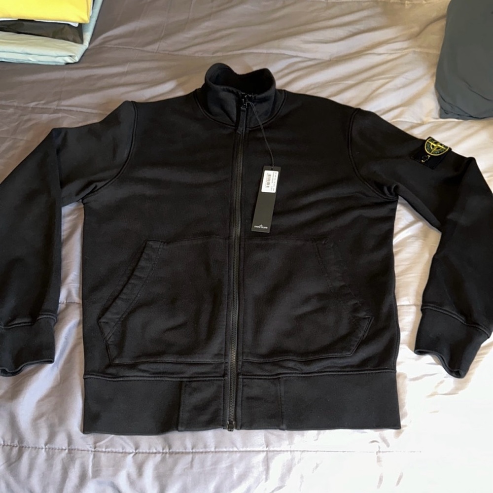 Stone island zip fleece-patch jacket